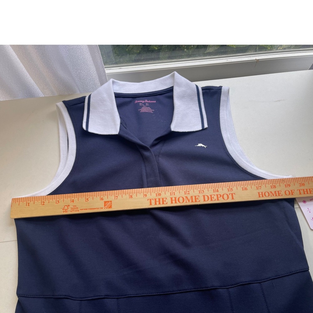 Tommy Bahama Active Womens Large Navy Blue Sleeveless Golf Tennis Polo Dress NWT - Picture 6 of 11